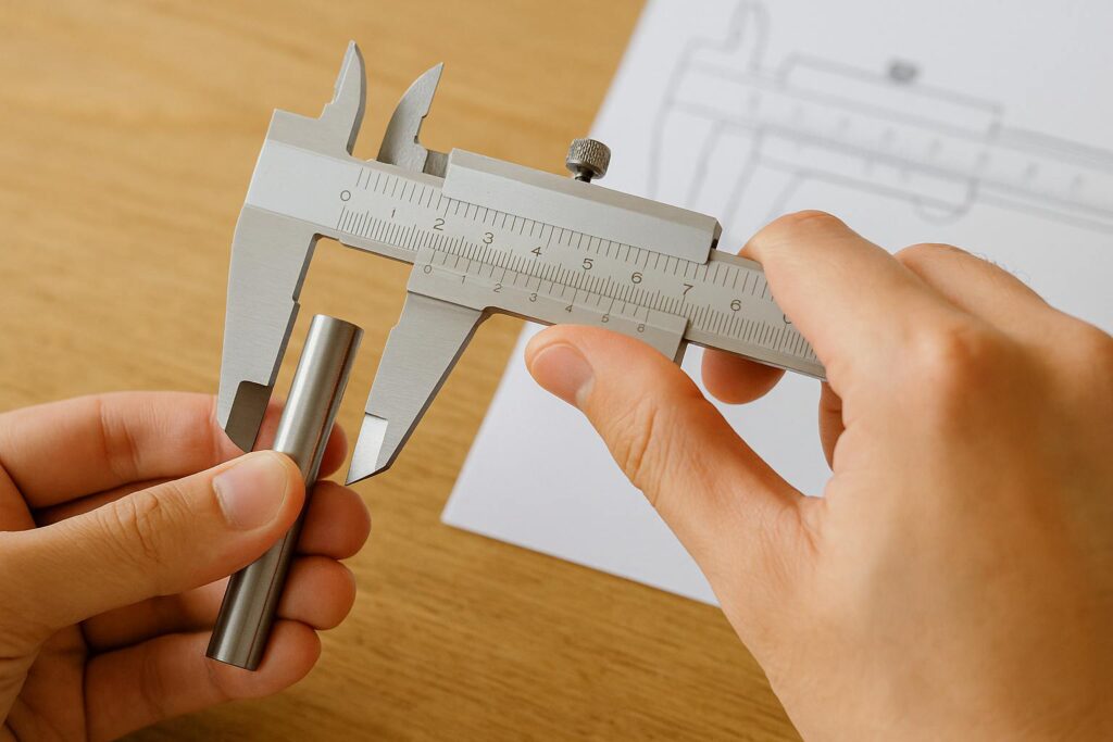 ノギスで外径計測