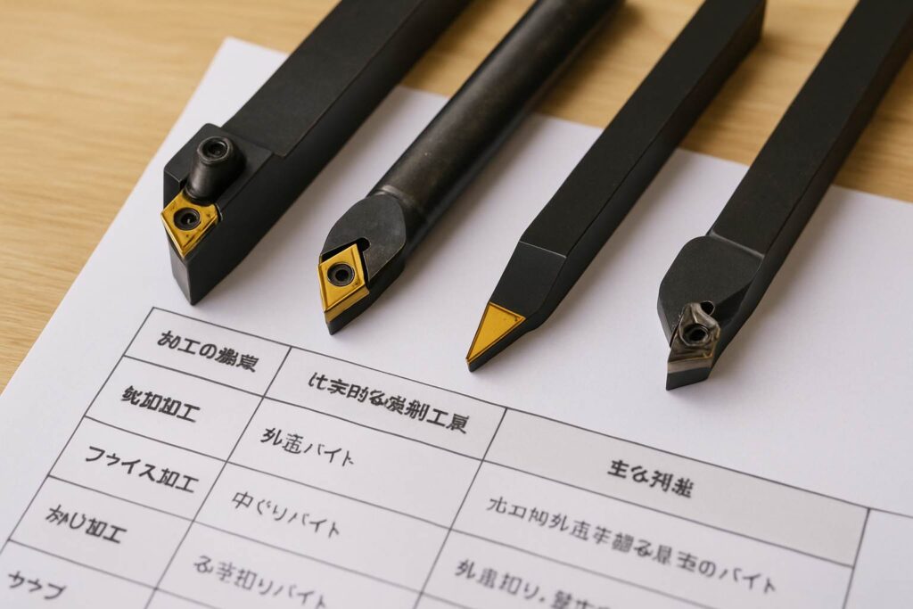 旋削工具の種類と切削加工