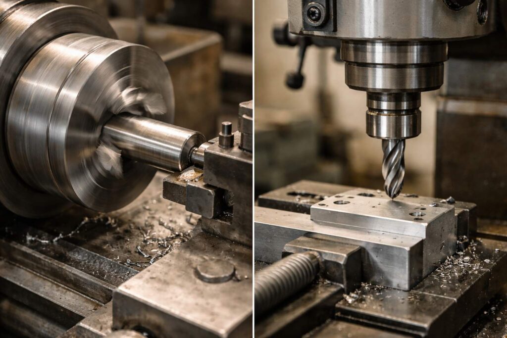 加工原理：旋削加工と転削加工