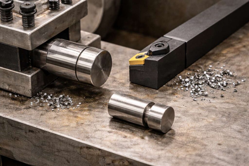 突っ切りバイトと溝入れ加工