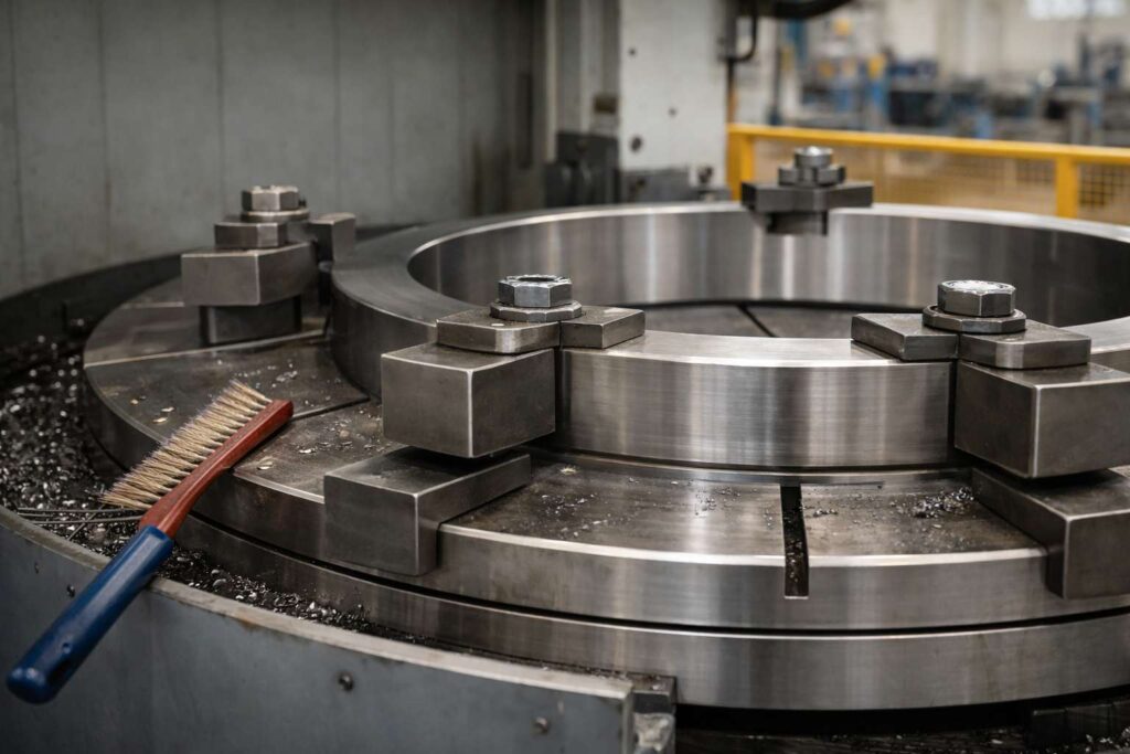 立旋盤の大型ワーク加工に強い理由