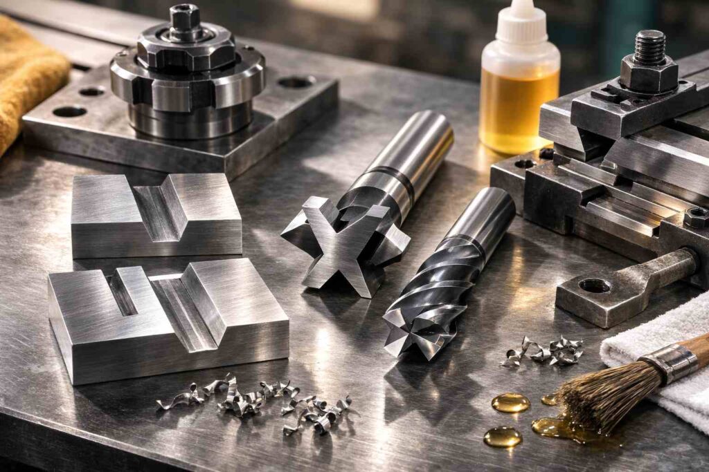 アリ溝フライスと工具