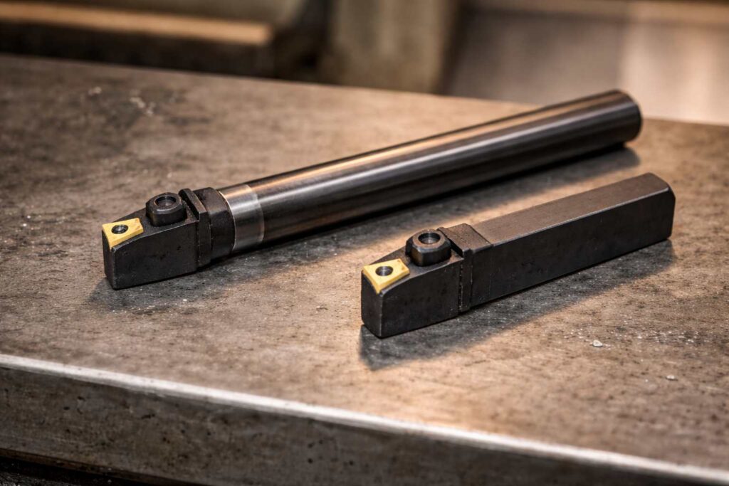 突き出し長さと剛性不足